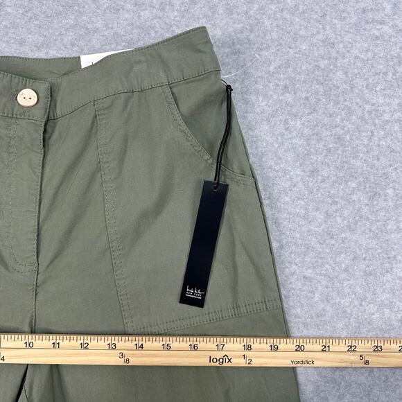 Nicole Miller NY Hi-Rise Straight Leg Pants WMNS 6 Olive Green Stretch Uitlity - Picture 8 of 11